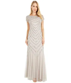 Adrianna Papell Beaded Covered Gown