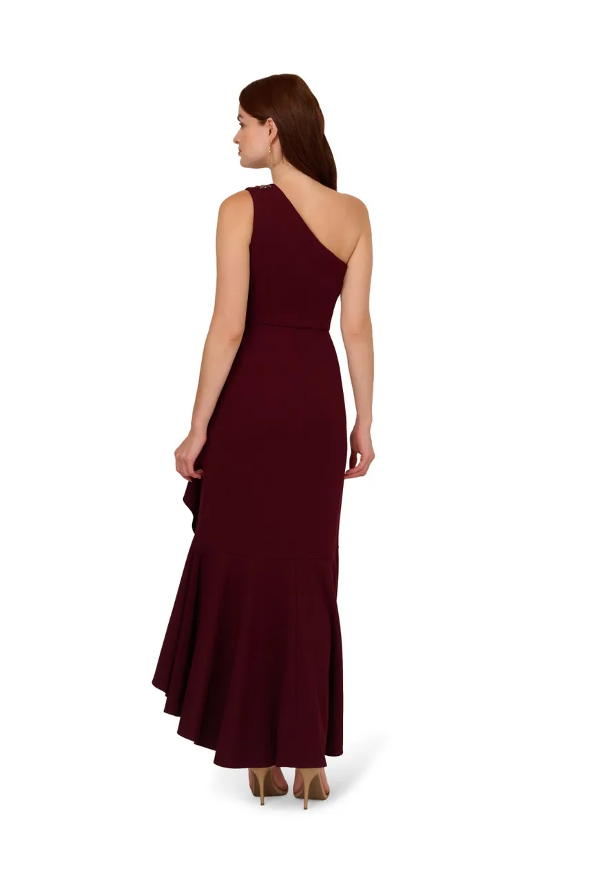 ADRIANNA PAPELL Beaded knit crepe gown 
                         
                     
                