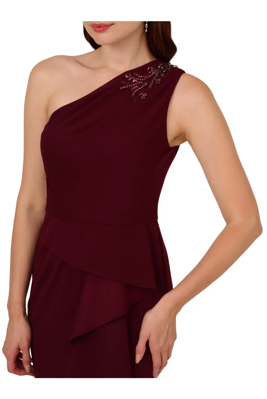 ADRIANNA PAPELL Beaded knit crepe gown 
                         
                     
                