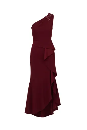 ADRIANNA PAPELL Beaded knit crepe gown 
                         
                     
                