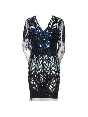 ADRIANNA PAPELL Beaded long sleeve dress 
                         
                     
                