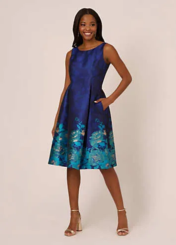 Adrianna Papell Border Jacquard Dress | Grattan