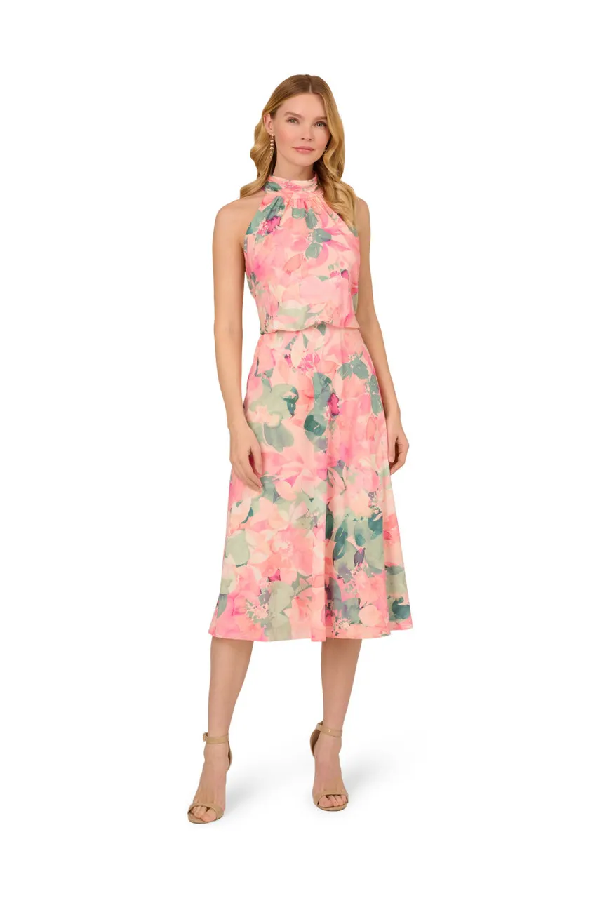 ADRIANNA PAPELL Printed midi dress 
                         
                     
                