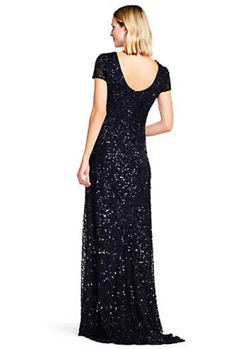 Adrianna Papell Scoop Back Long Dress | Kaleidoscope