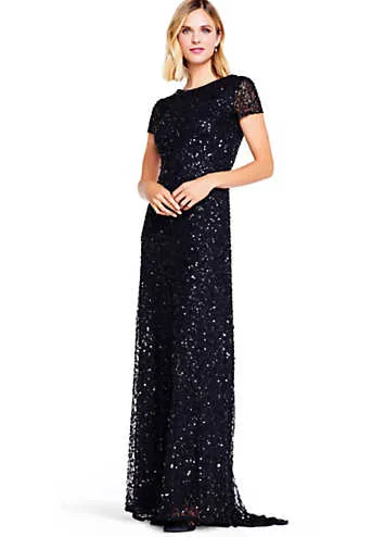 Adrianna Papell Scoop Back Long Dress | Kaleidoscope