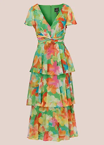 Adrianna Papell Tiered Chiffon Dress | Grattan