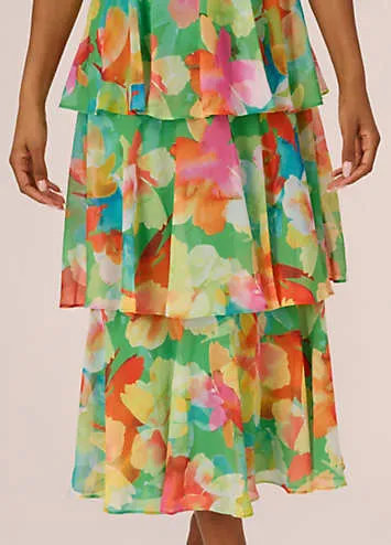 Adrianna Papell Tiered Chiffon Dress | Grattan