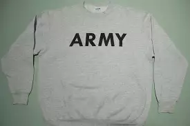 Army Spellout Made in USA Heathered Gray Crewneck Military Sweatshirt