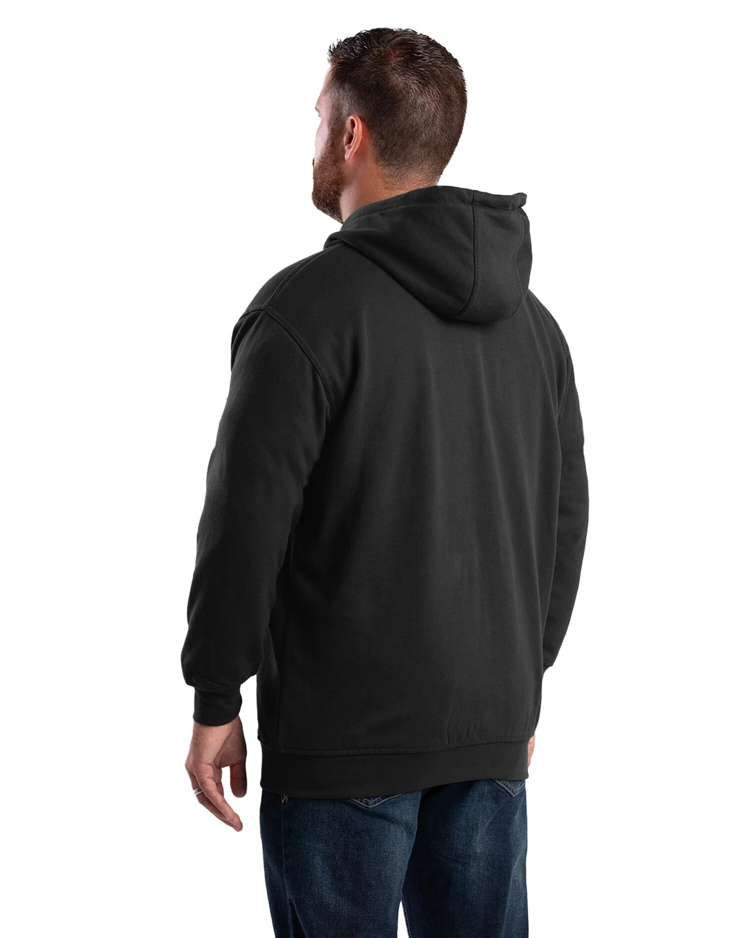 Berne Men's Heritage Thermal-Lined Full-Zip hooded Sweatshirt in Black