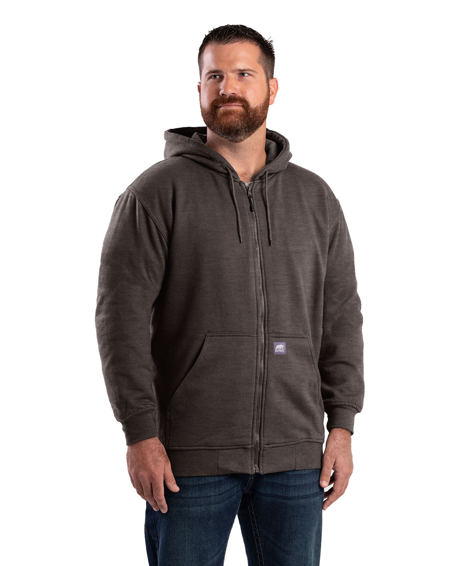 Berne Men's Original Hooded Sweatshirt in Charcoal