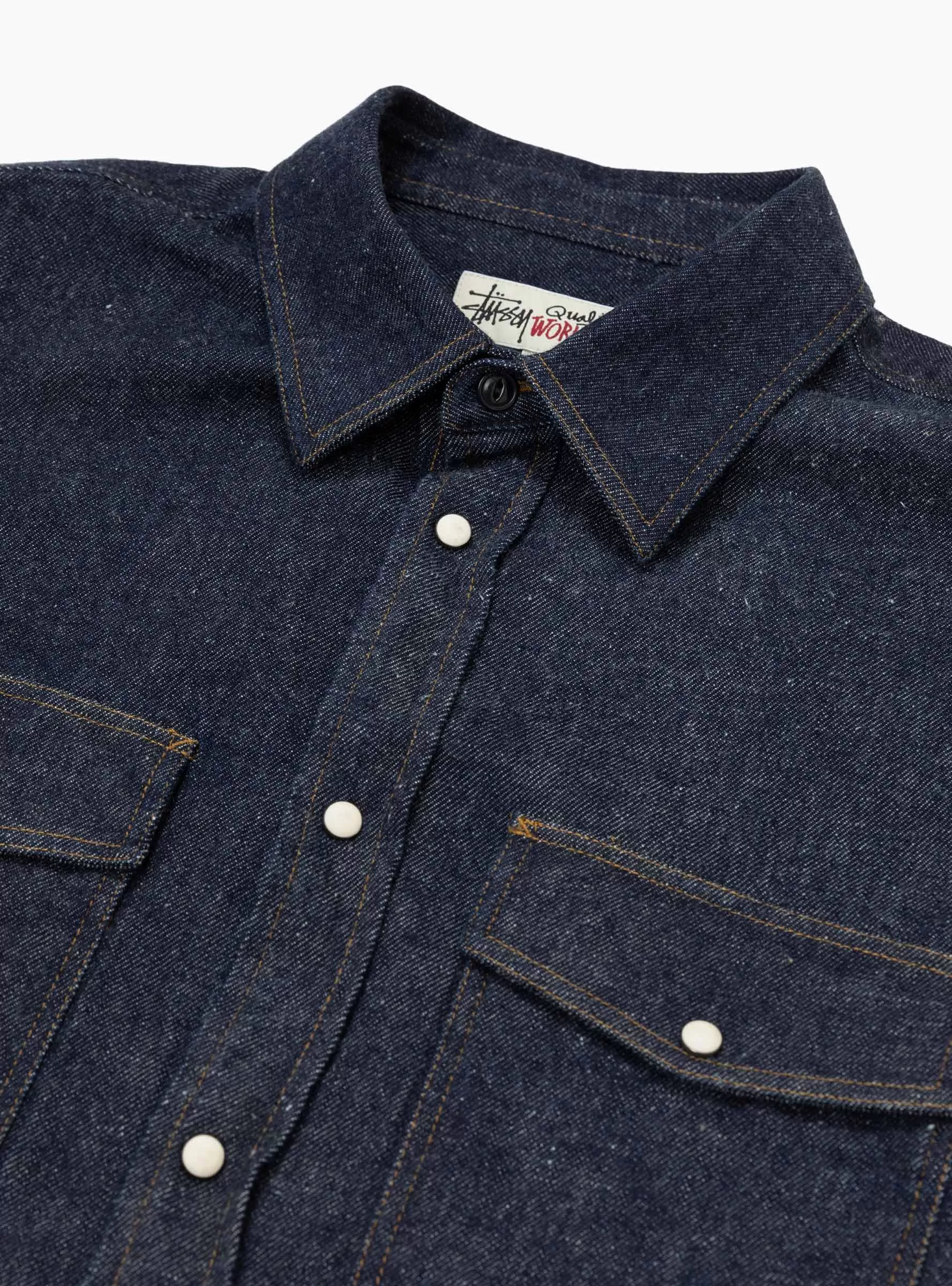 Boxy Western Denim Shirt Dark Denim