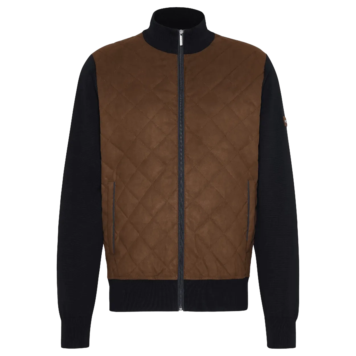 Bugatti Suede Front Zip Cardigan