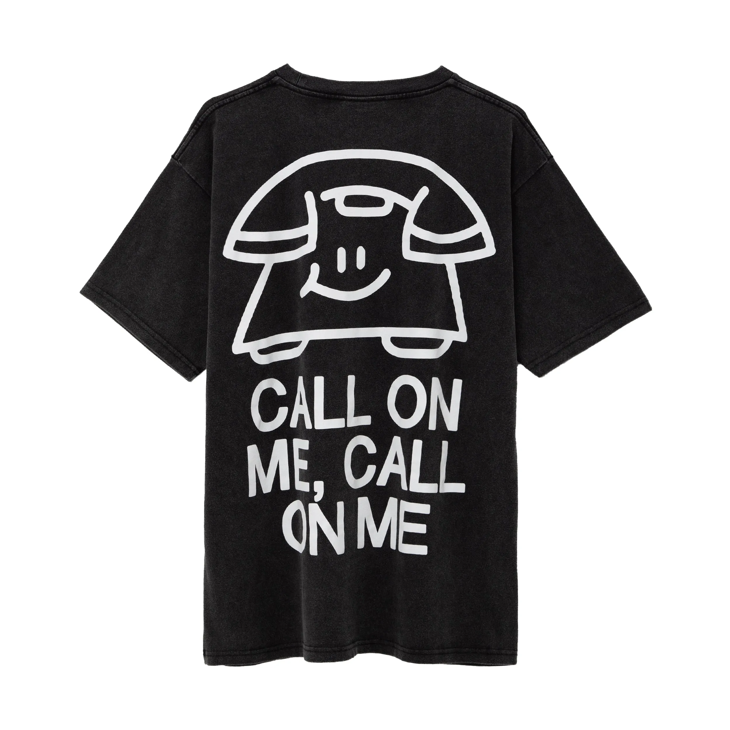 CALL ON ME T-SHIRT PEBBLE BLACK