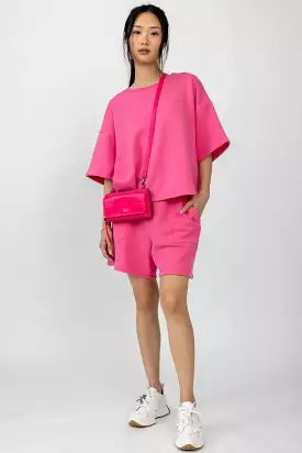 Chandler Short Sleeve Sweatshirt in Pink Pepper