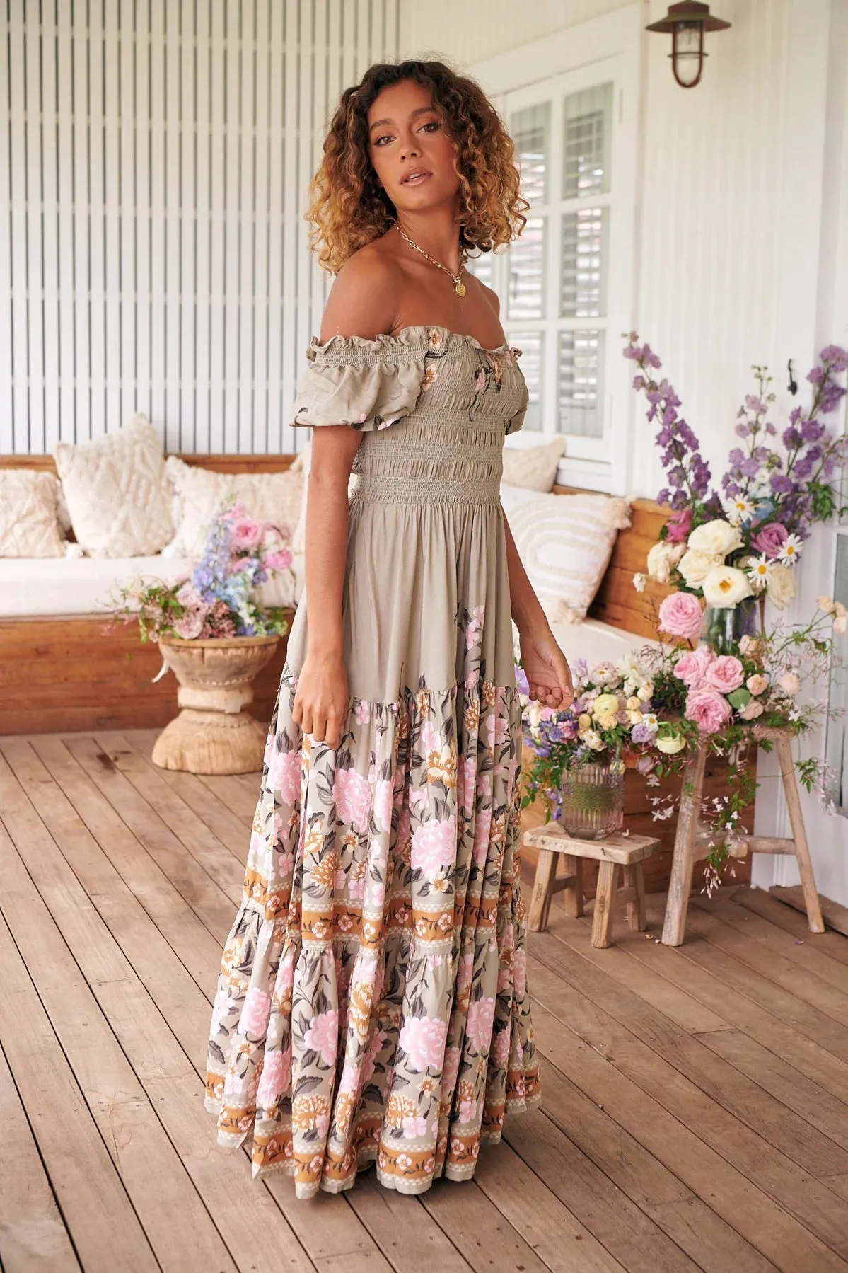 Claudette Maxi Dress Adore You print