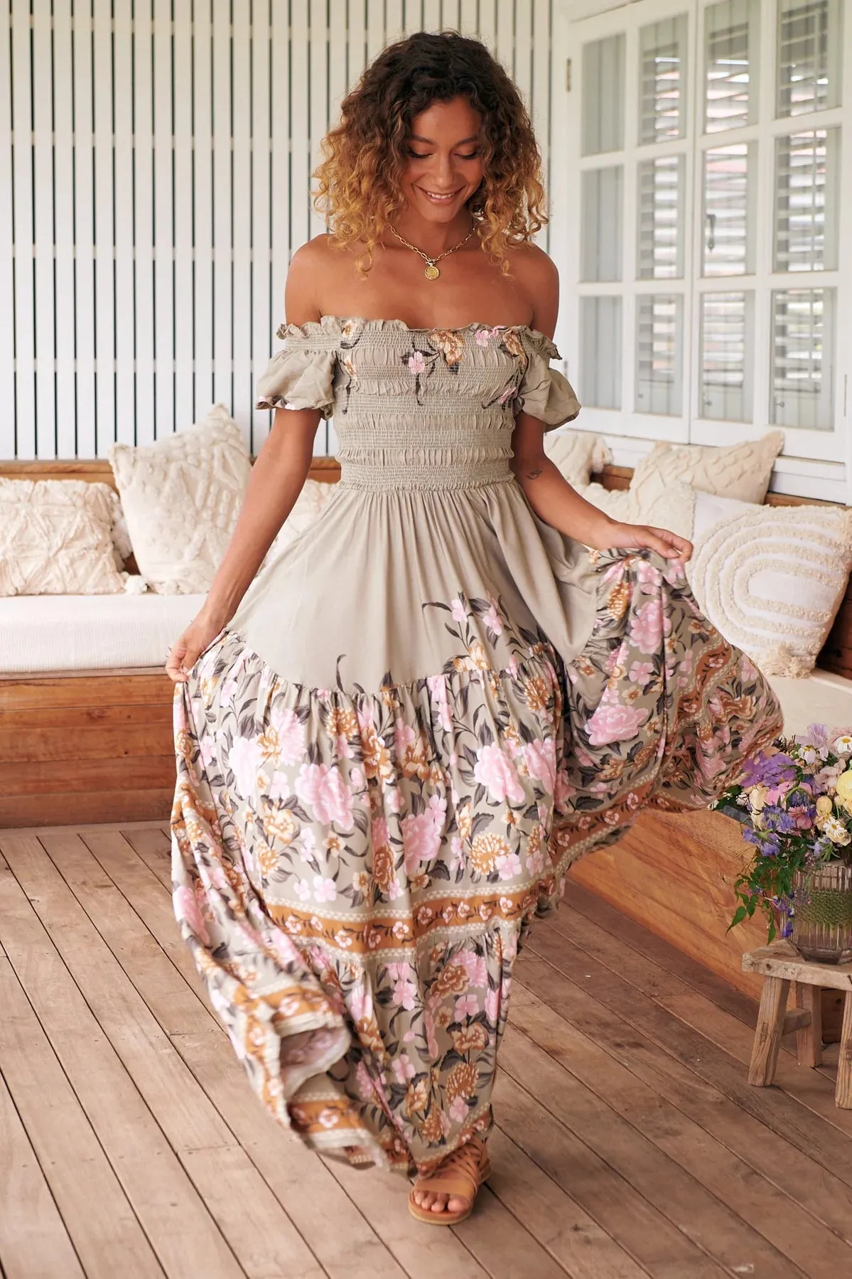 Claudette Maxi Dress Adore You print