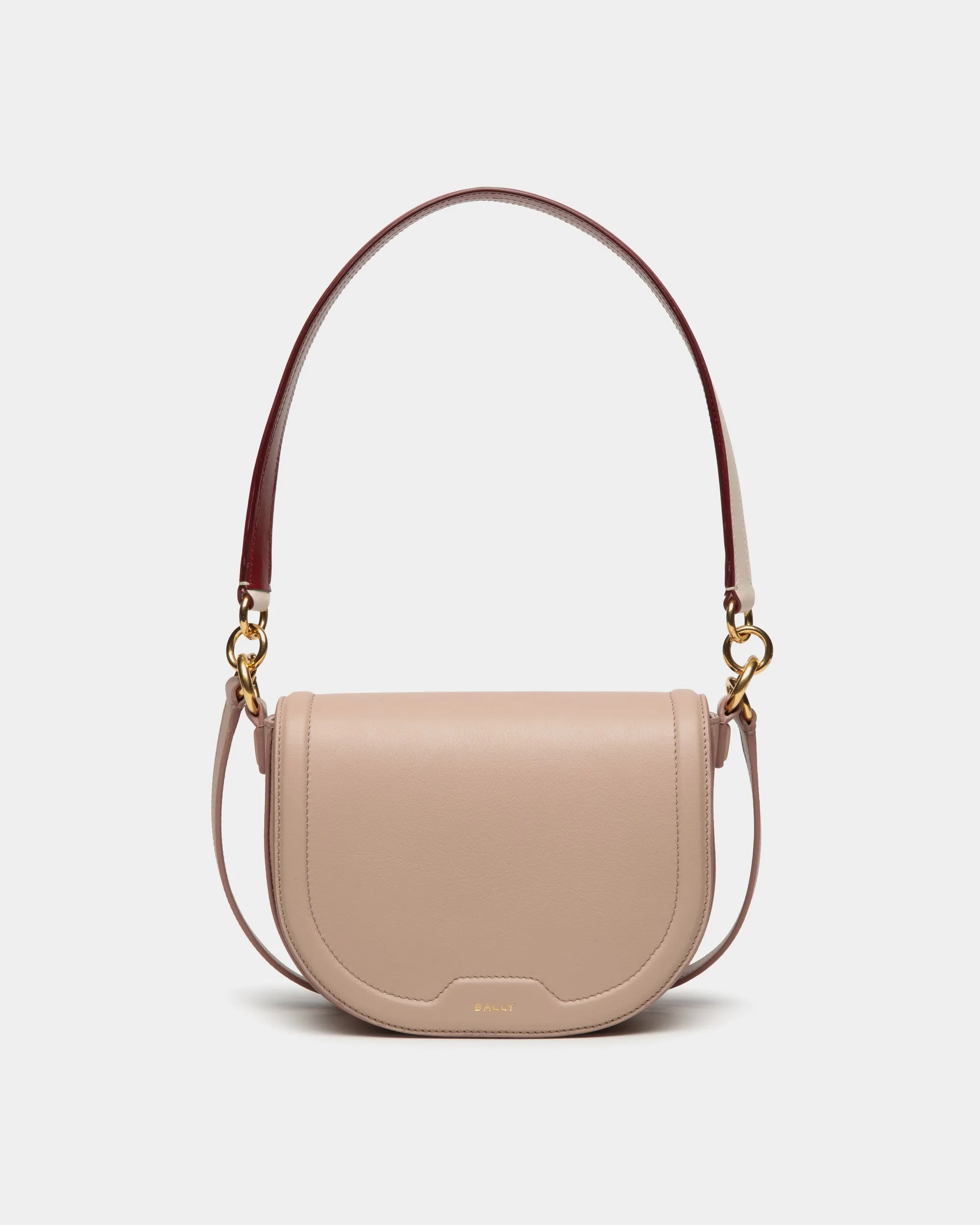 Code Crossbody Bag In Light Beige Leather