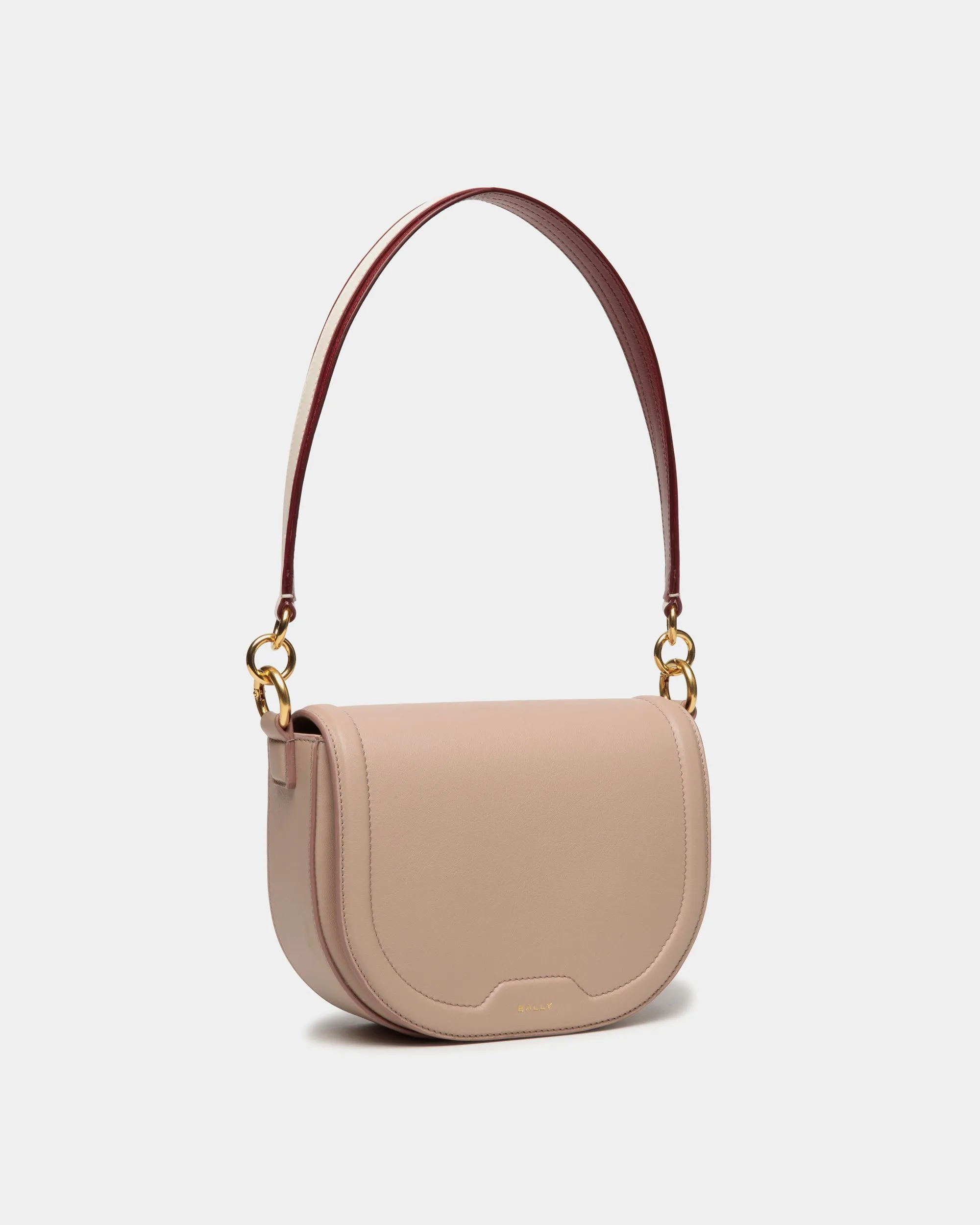 Code Crossbody Bag In Light Beige Leather