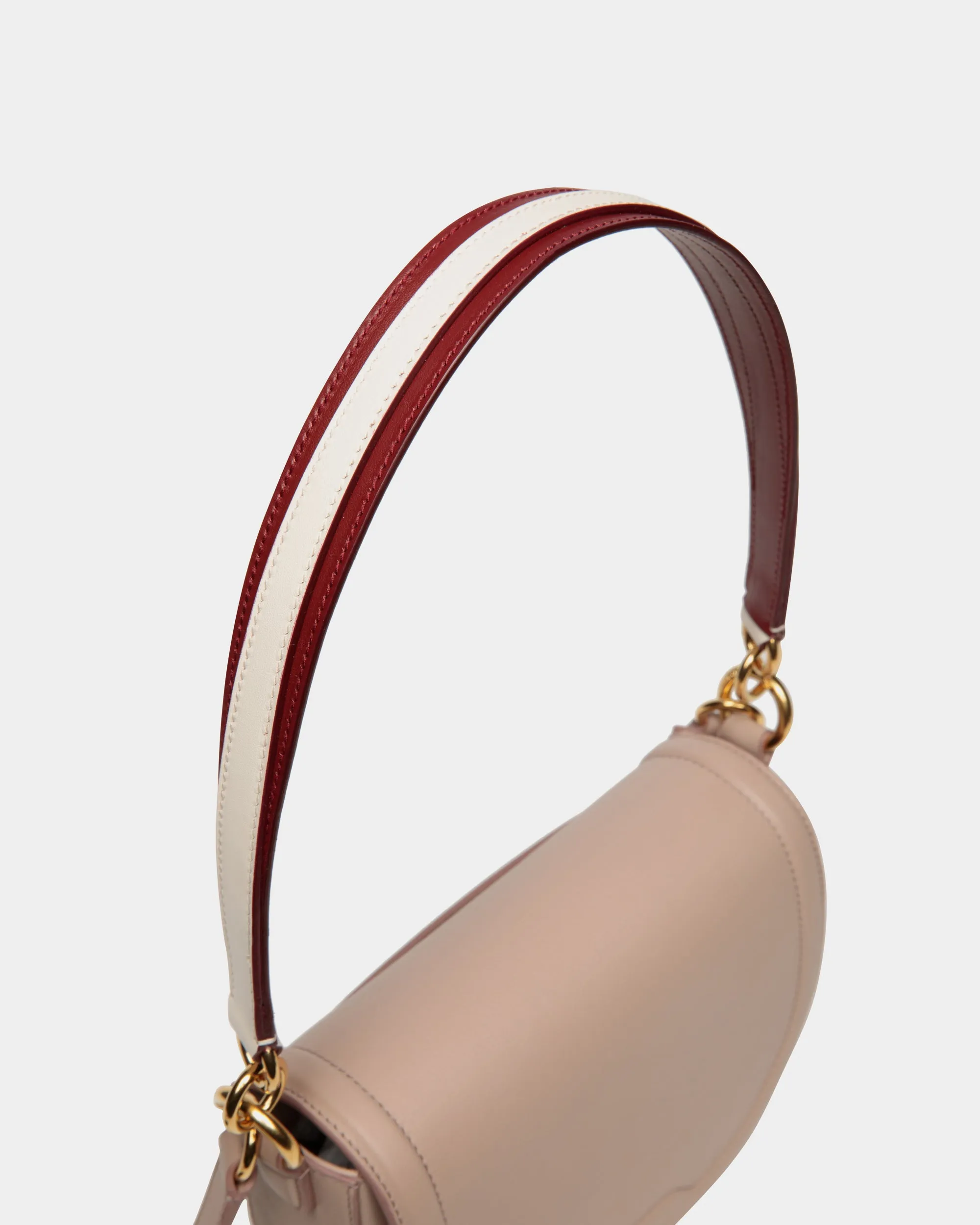 Code Crossbody Bag In Light Beige Leather