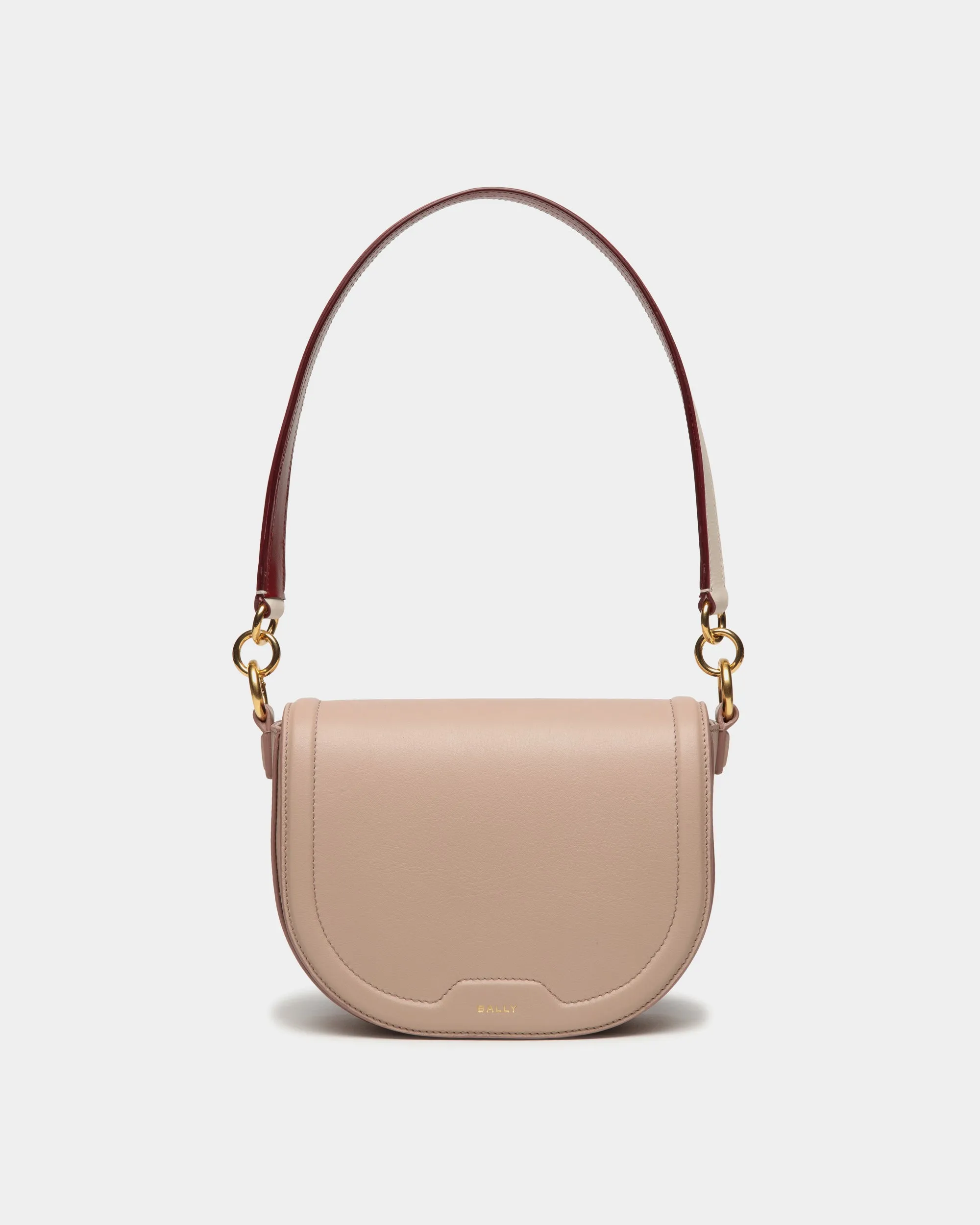 Code Crossbody Bag In Light Beige Leather