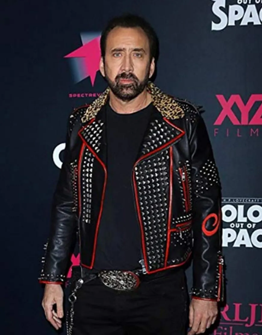 Color Out Of Space Nicolas Cage Jacket | Nathan Studded Leather Jacket