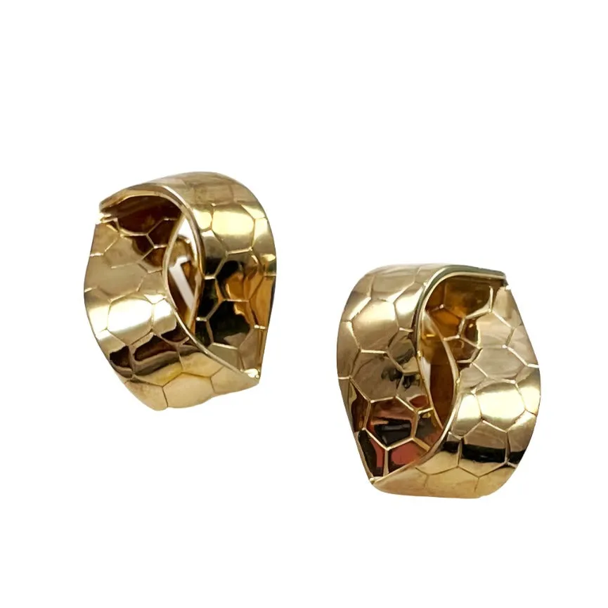 Crown Trifari Gold Vintage Clip On Earrings