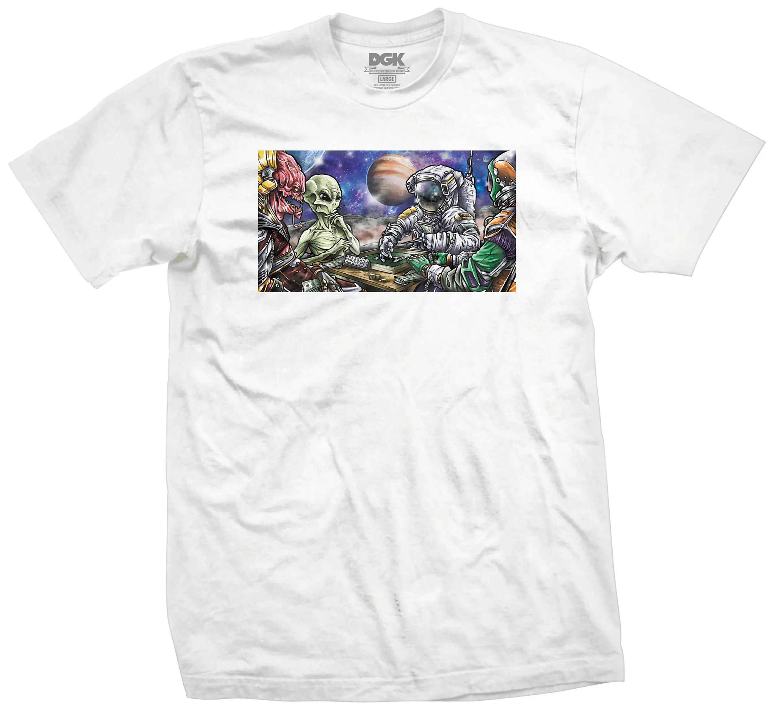 DGK T-SHIRT SPACE BONES (BLACK, WHITE)