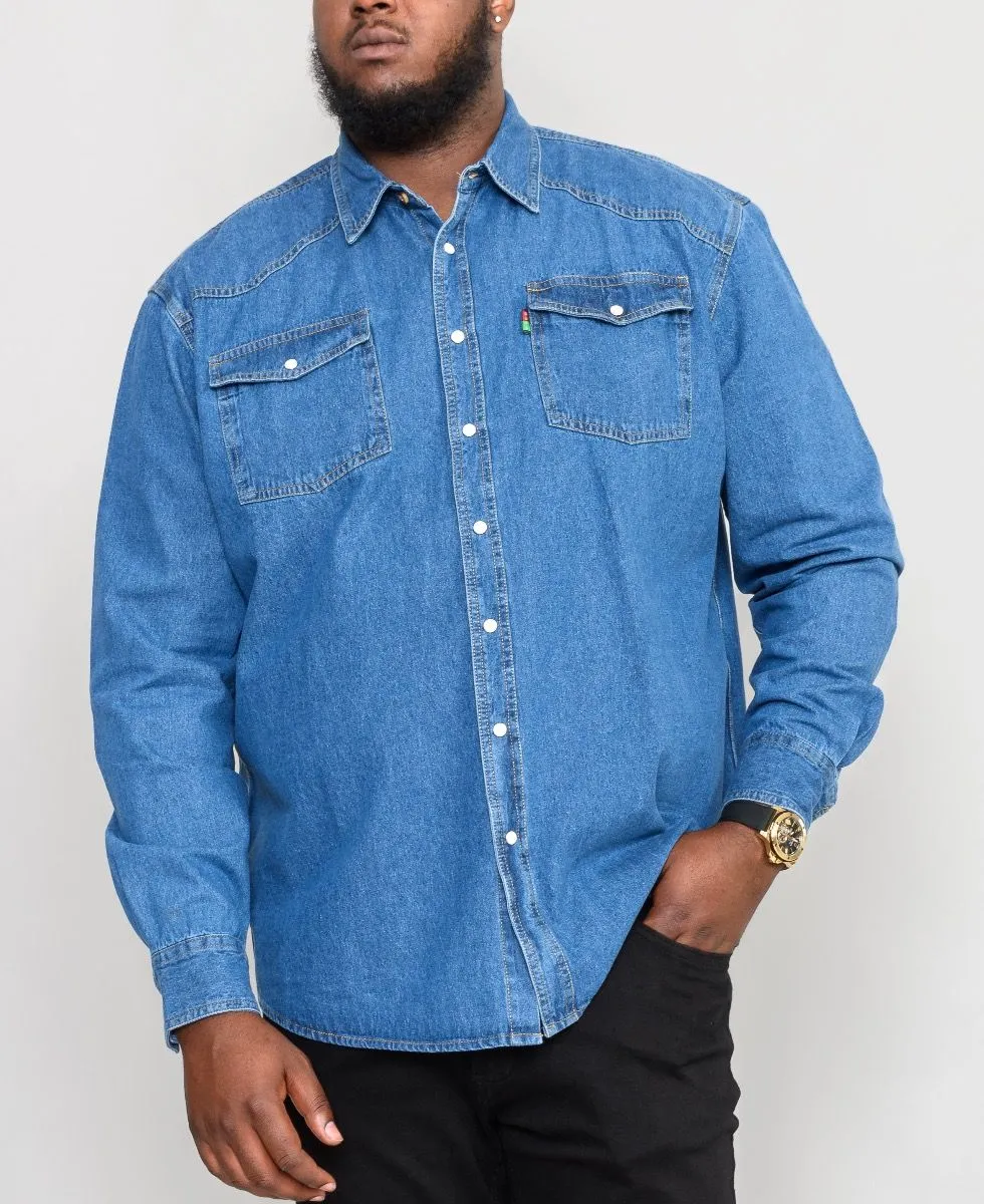 Duke Kingsize Big Western Denim Shirt Blue Regular Fit