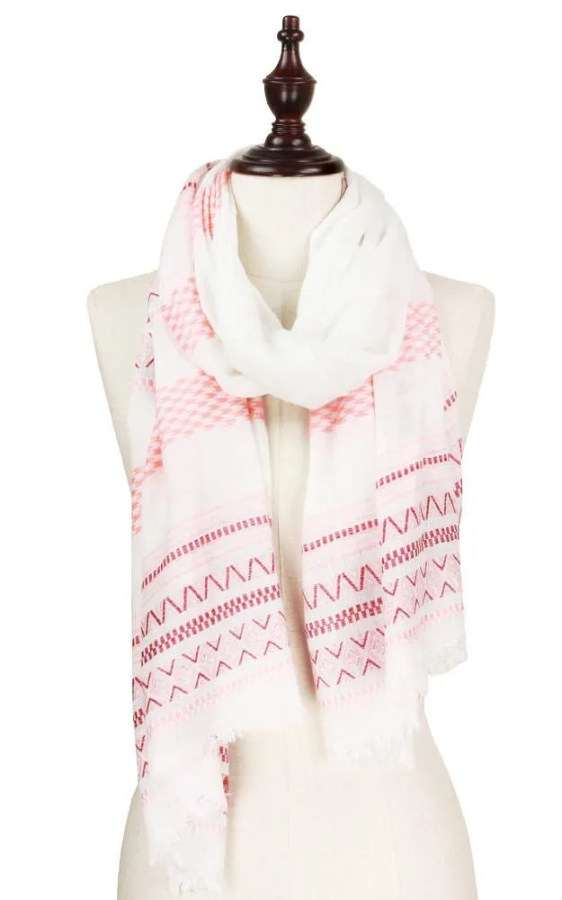 EA8765 Tribal Pattern Woven Scarf