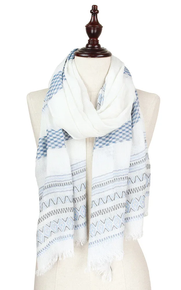 EA8765 Tribal Pattern Woven Scarf