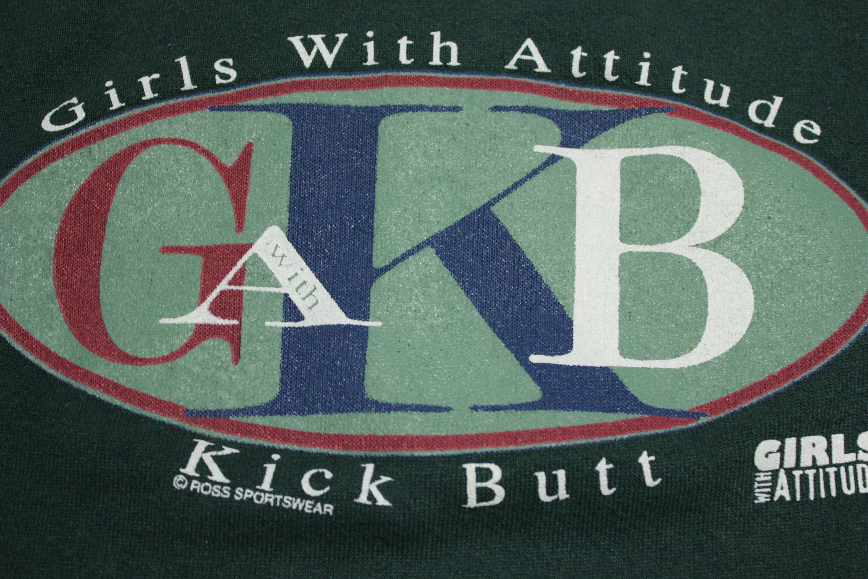 Girls With Attitude Kick Butt Vintage 90's Crewneck Made in USA Sweatshirt