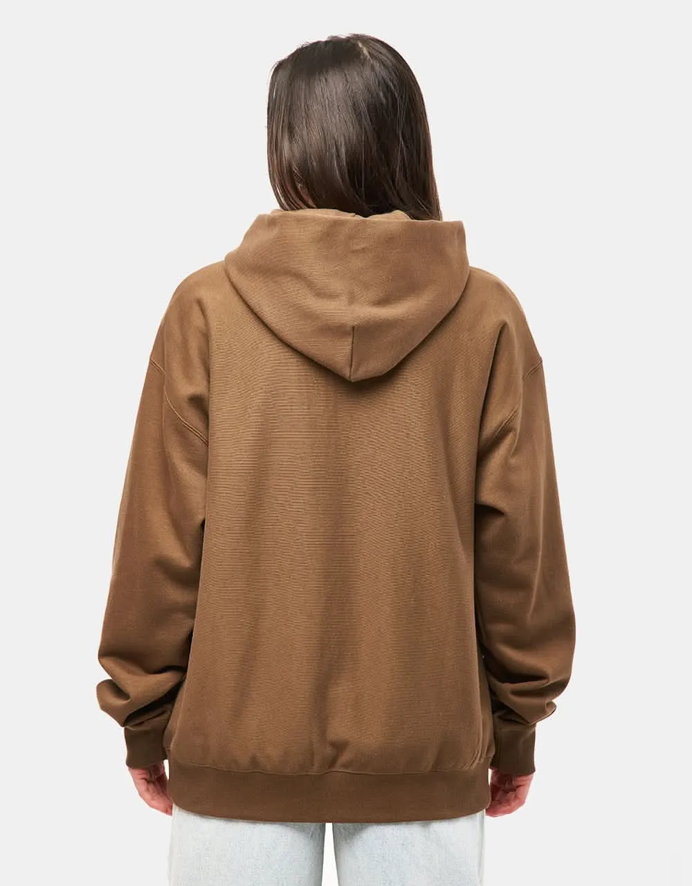 HUF Outlines Heavy Weight Full Zip Fleece Hoodie - Brown