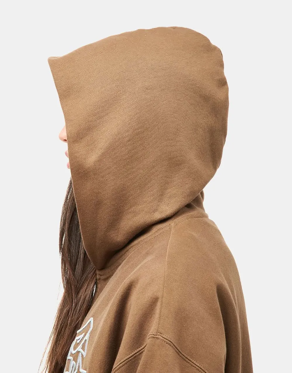 HUF Outlines Heavy Weight Full Zip Fleece Hoodie - Brown