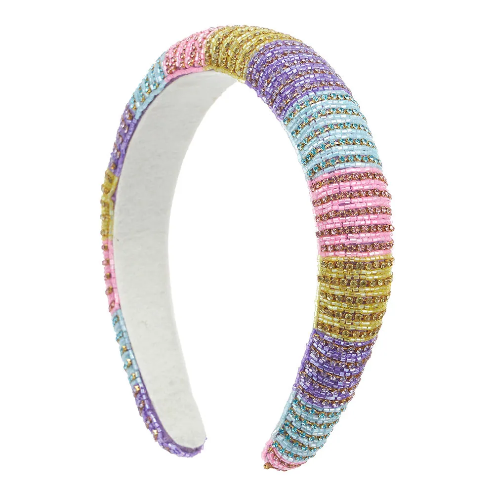 iLLASPARKZ Easter Color Stone Embellished Seed Beaded Headband