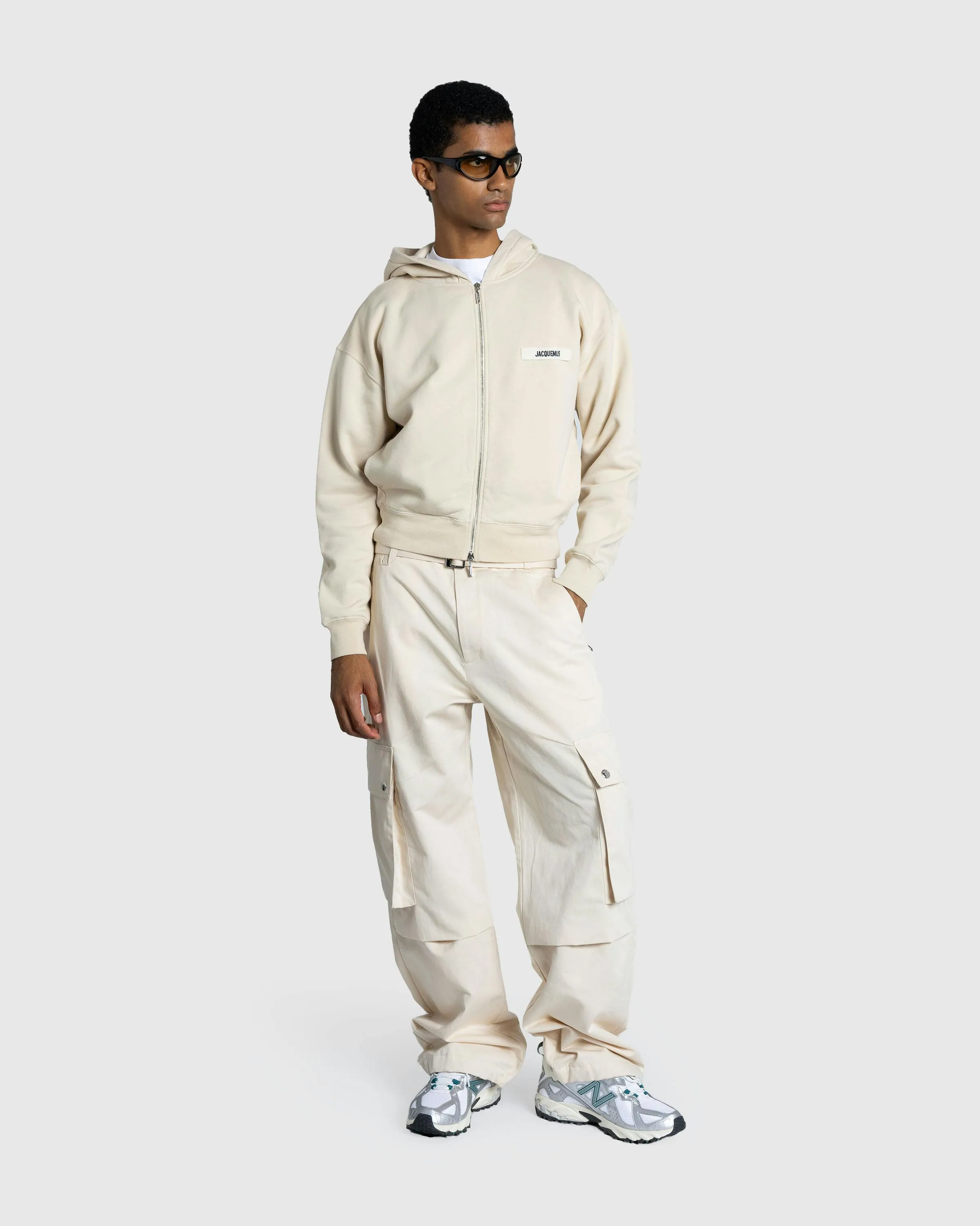 JACQUEMUS – Le Hoodie Zip Gros Grain Beige | Highsnobiety Shop