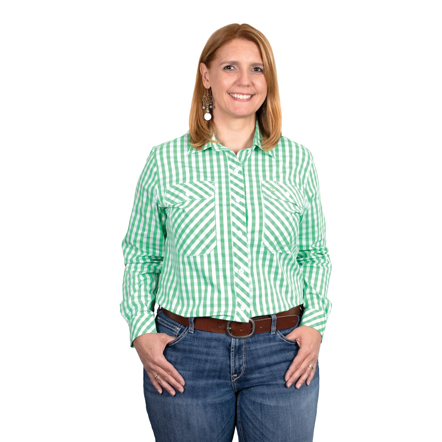 Just Country Women's Abbey Full Button - Ivy Check