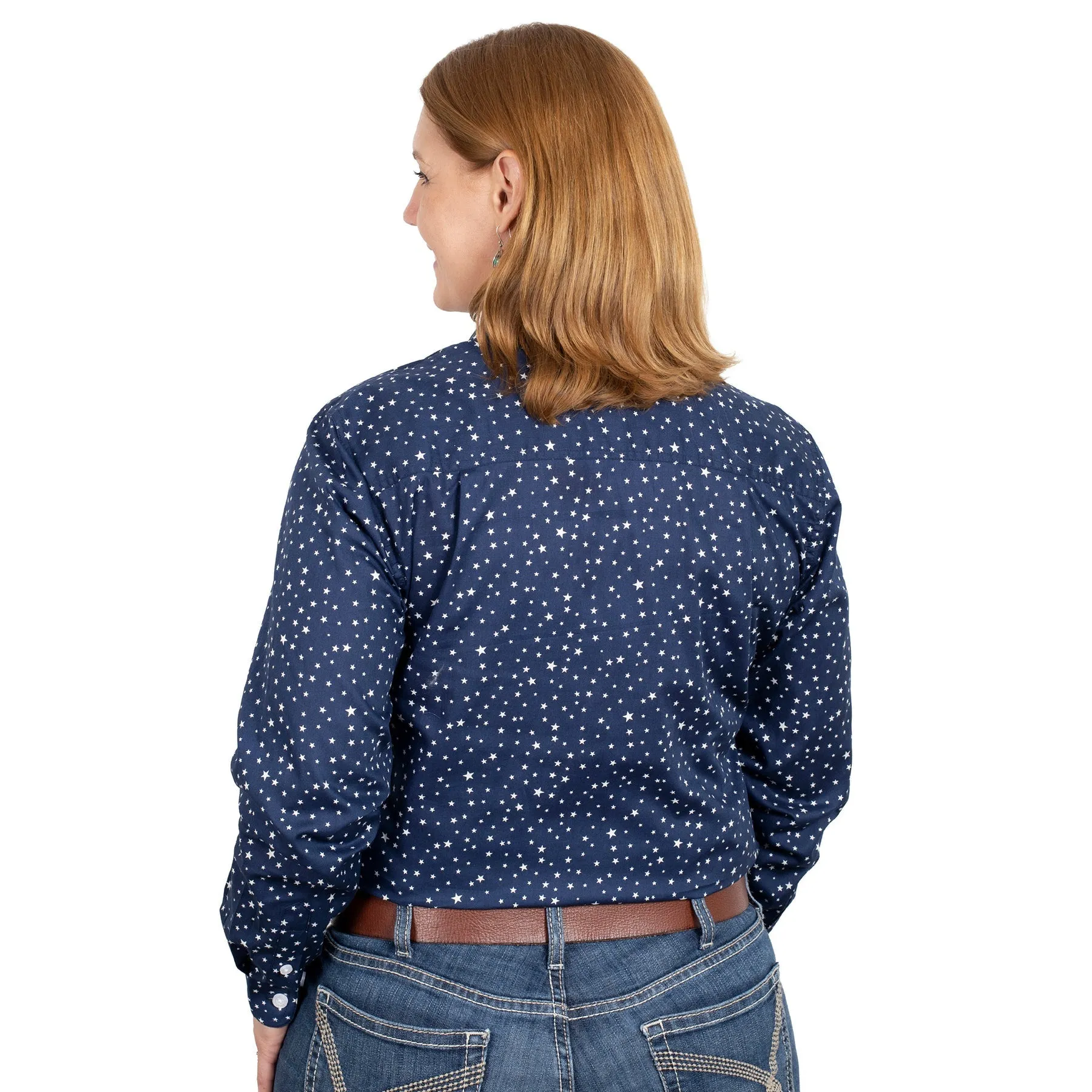 Just Country Women's Abbey Full Button - Navy Stars