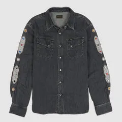 Kapital Kountry Western Shirt Black Denim 8oz. (Studs Remake)