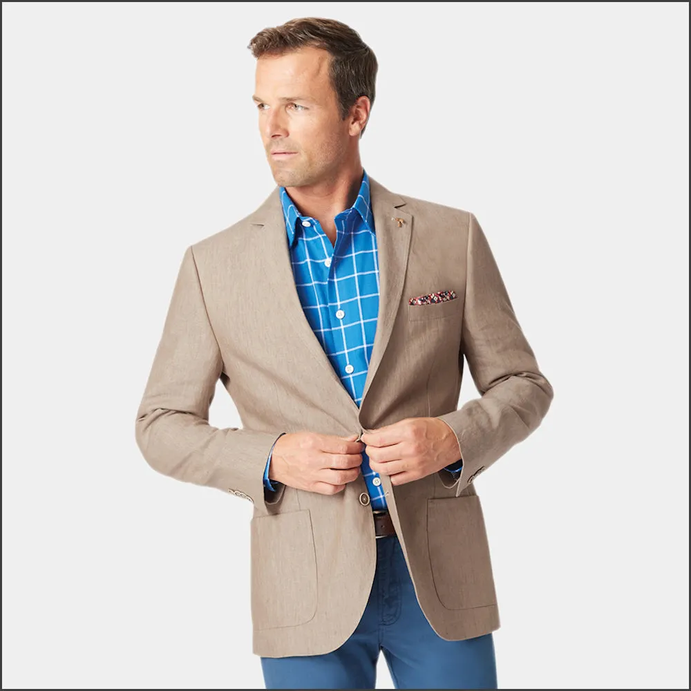 Leeds Biscuit Linen Jacket by Brook Taverner-