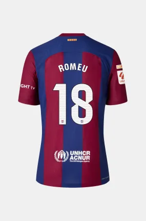 Limited Edition Karol G FC Barcelona men's home shirt 23/24 Player's Edition - ROMEU