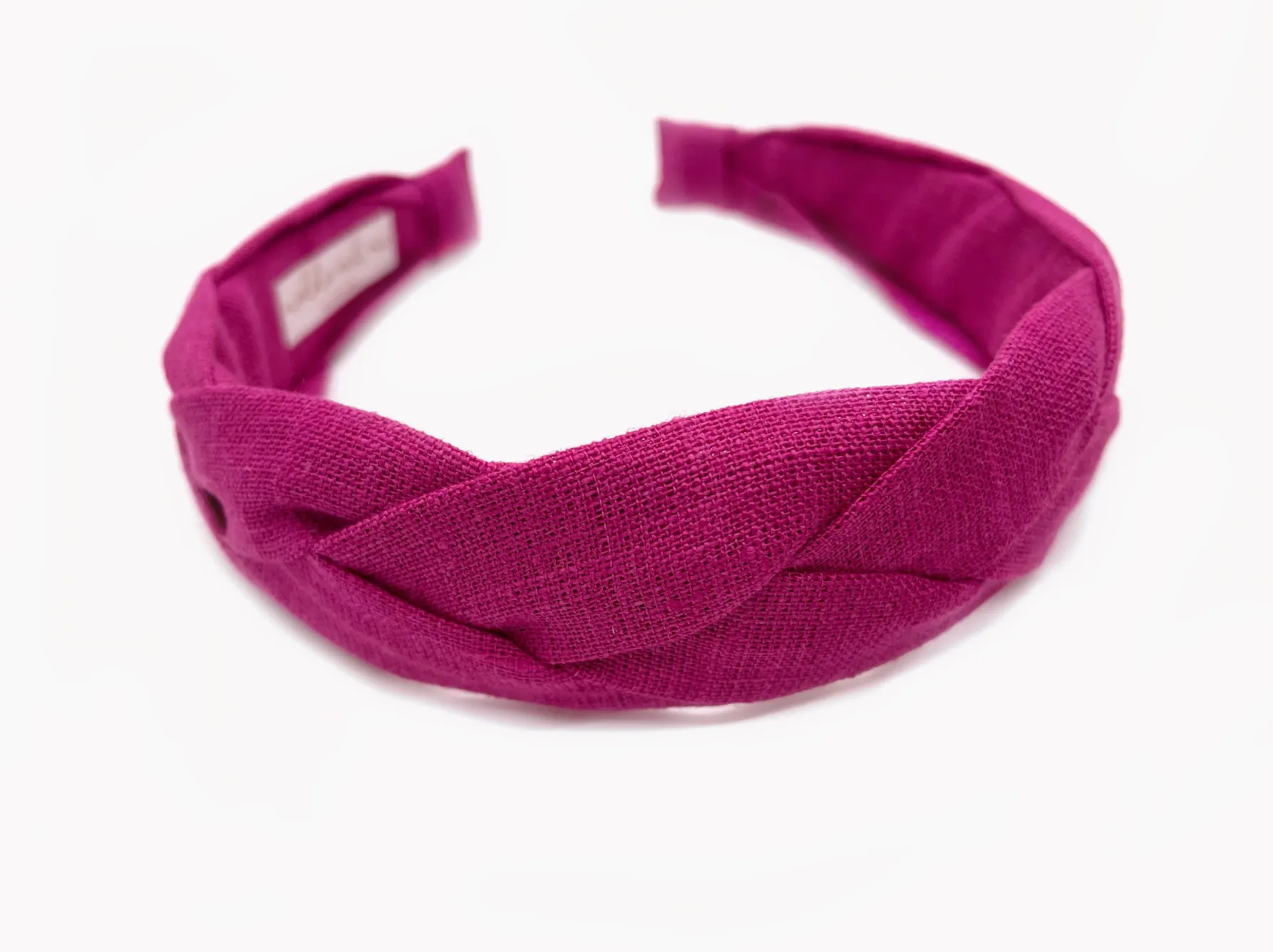 Linen Braided Headband ? Berry Pink