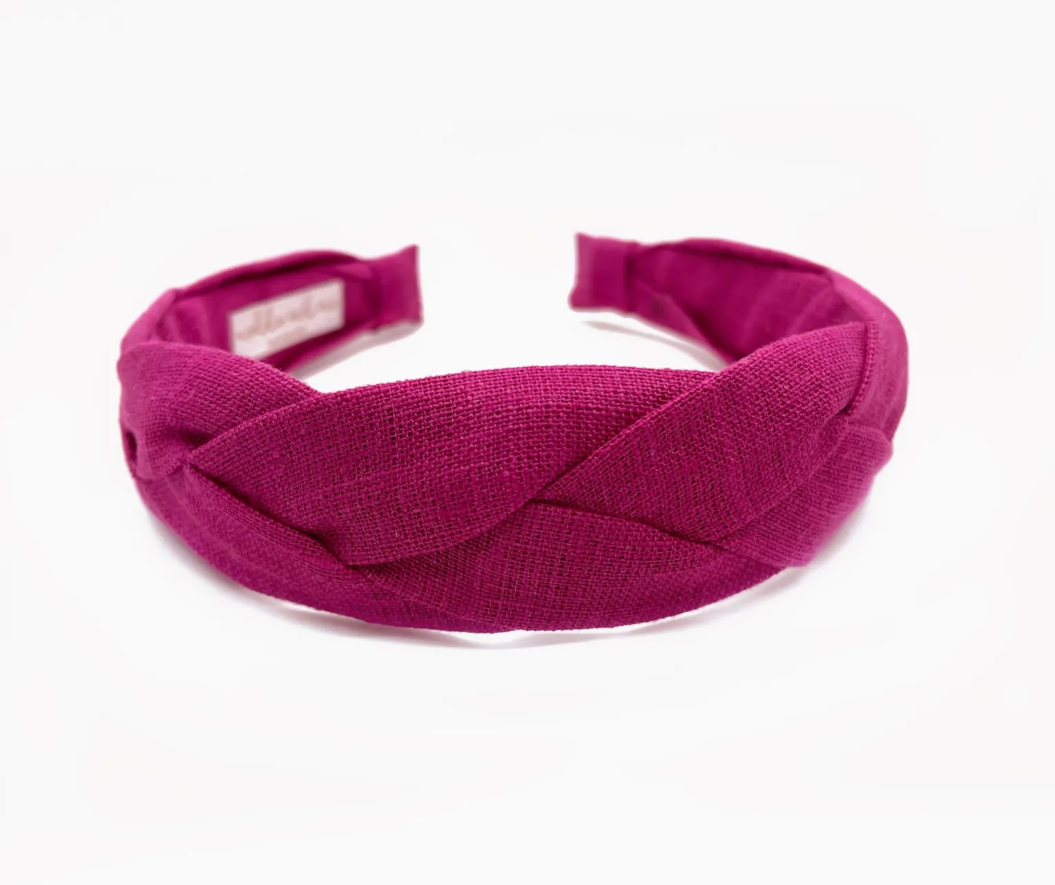 Linen Braided Headband ? Berry Pink