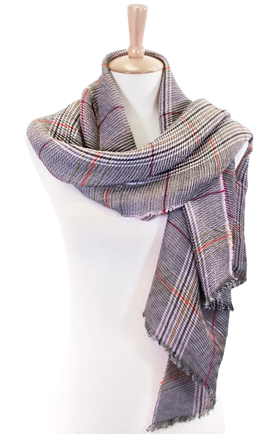 LOF788 Plaid Oblong Scarf