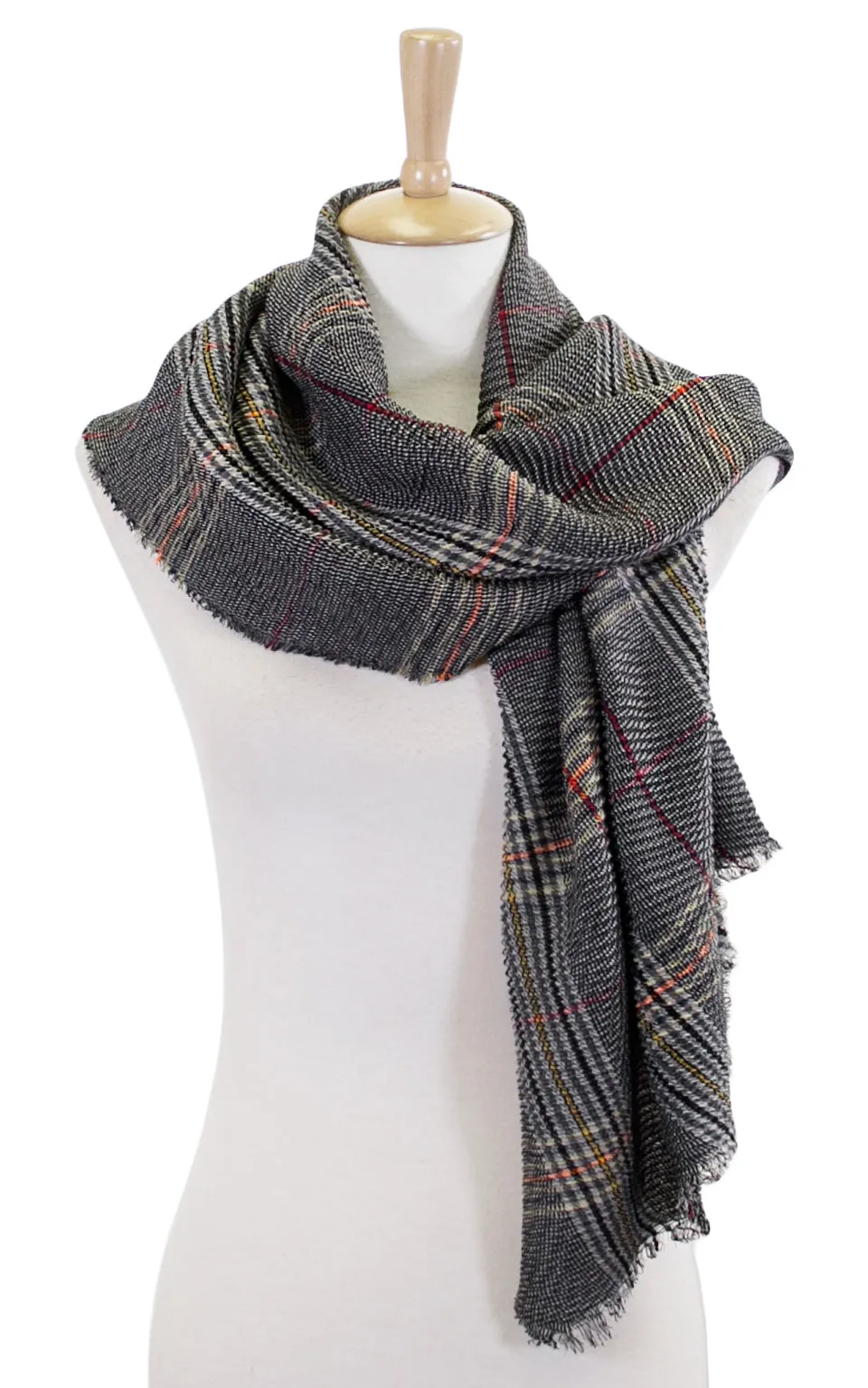 LOF788 Plaid Oblong Scarf