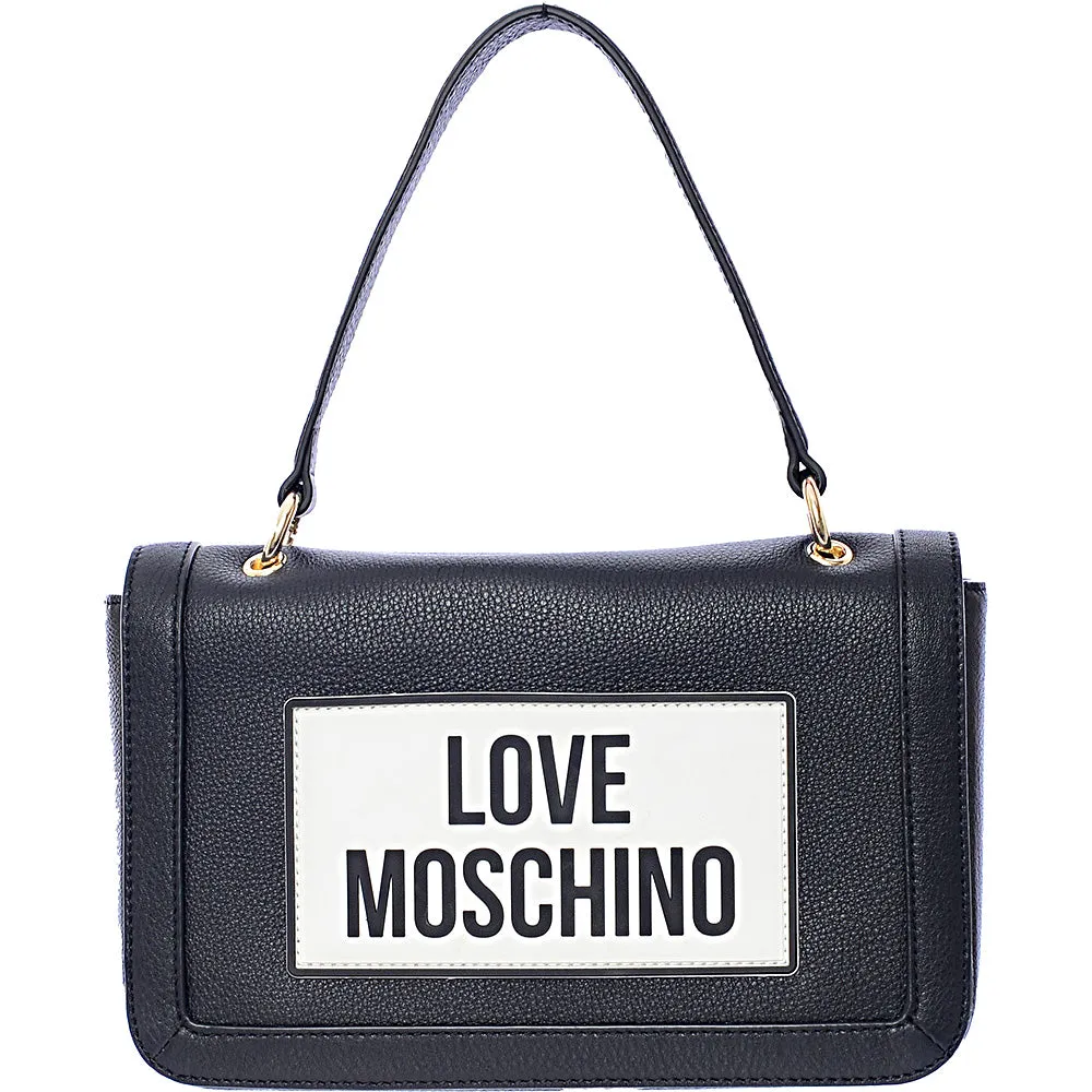 Love Moschino Women's Black Large Logo Top Handle Crossbody Bag