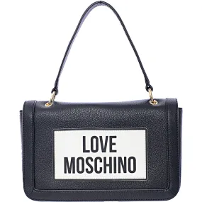 Love Moschino Women's Black Large Logo Top Handle Crossbody Bag