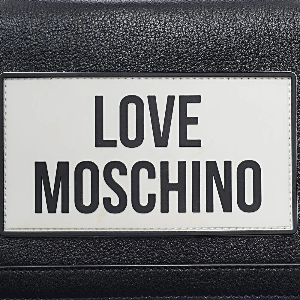 Love Moschino Women's Black Large Logo Top Handle Crossbody Bag