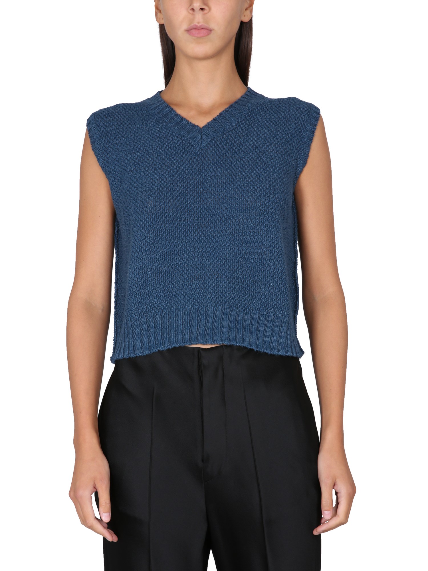 MAISON MARGIELA    SLEEVELESS SWEATSHIRT IN HOOP STITCH