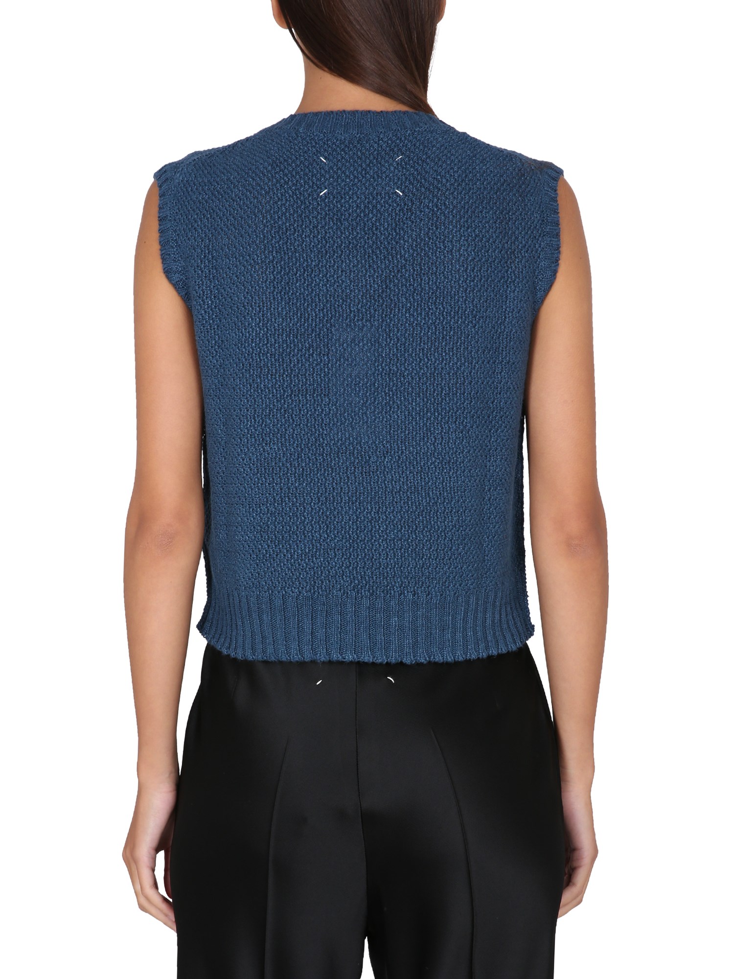 MAISON MARGIELA    SLEEVELESS SWEATSHIRT IN HOOP STITCH