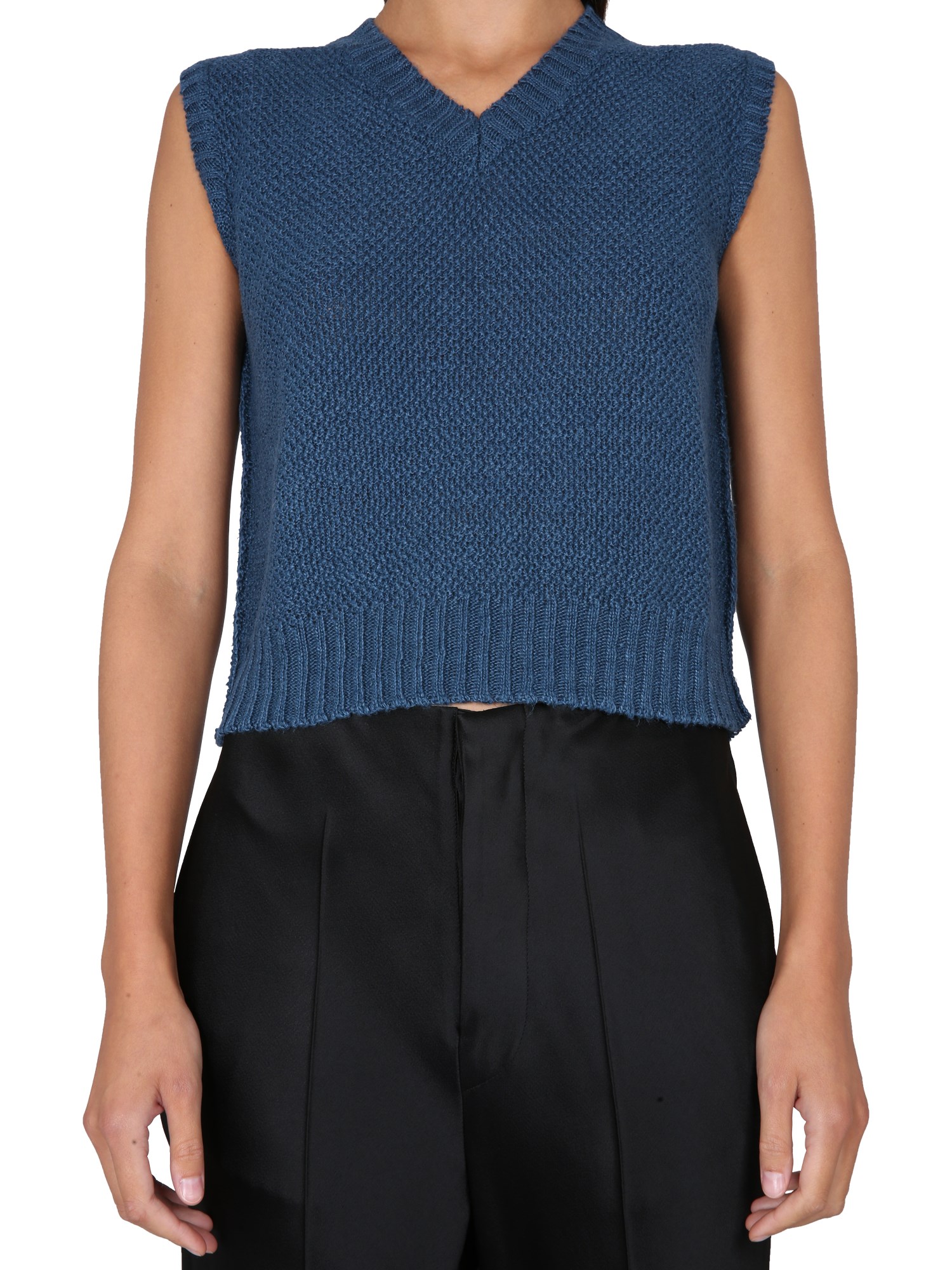 MAISON MARGIELA    SLEEVELESS SWEATSHIRT IN HOOP STITCH